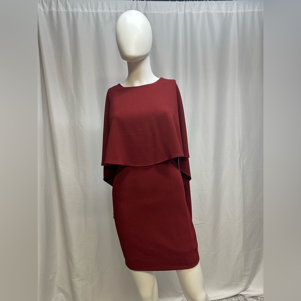 LuLus Burgundy Cape Dress